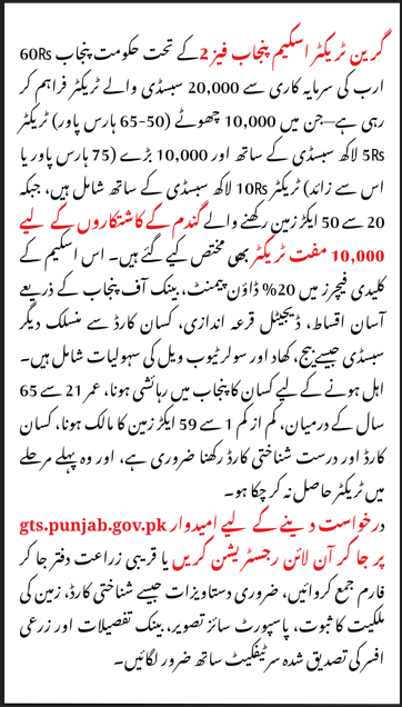 CM Punjab Green Tractor Scheme 2025 Eligibility Criteria