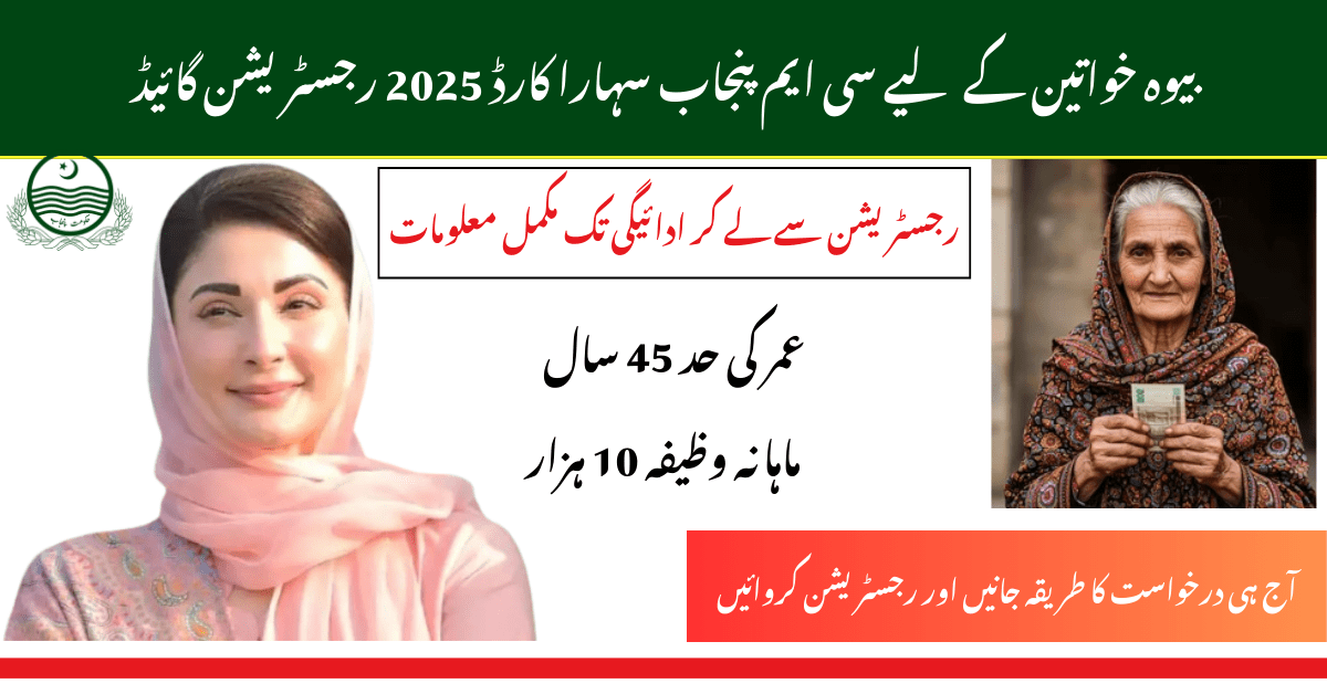 CM Punjab Bewa Sahara Card Registration 2025