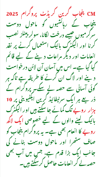 what is CM Punjab Green Credit Program 2025 